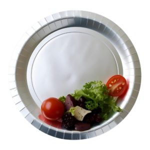 Silver-Laminated 8-Inch Food Plates